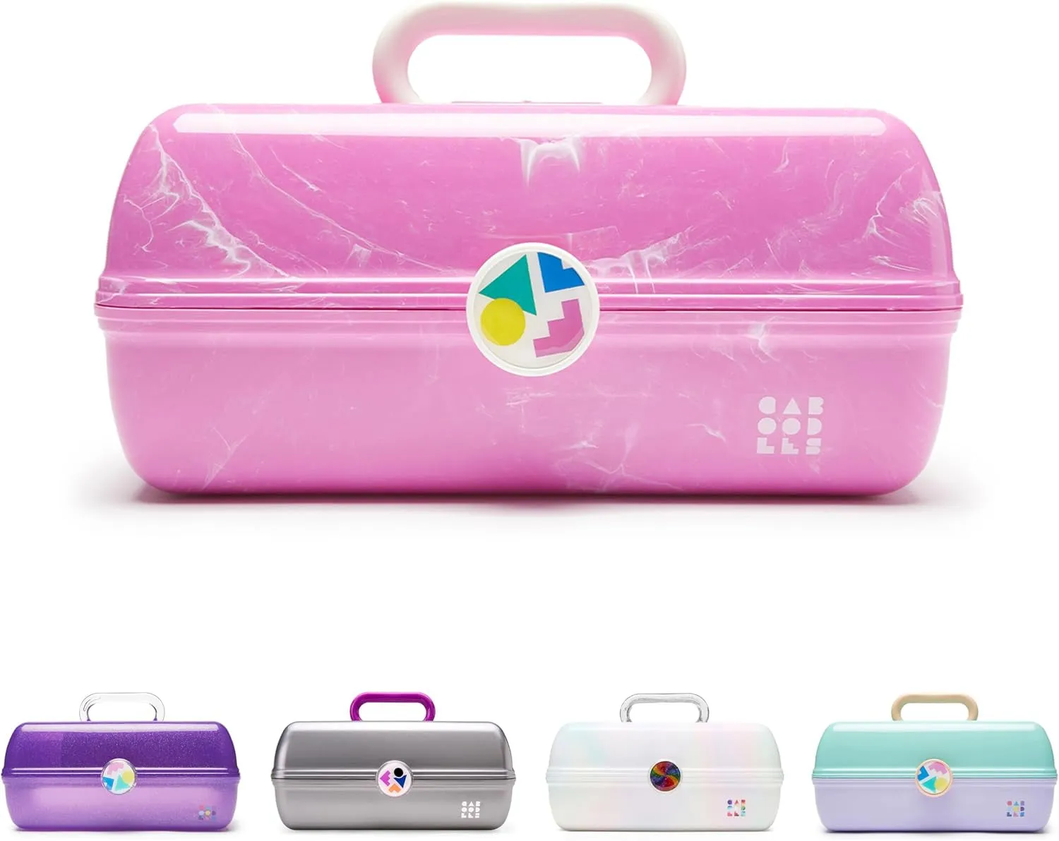 On-The-Go Girl Makeup Box, Hard Plastic Makeup Organizer Box, Built-In Mirror, Secure Latch for Safe Travel, Spacious Storage for Large Items