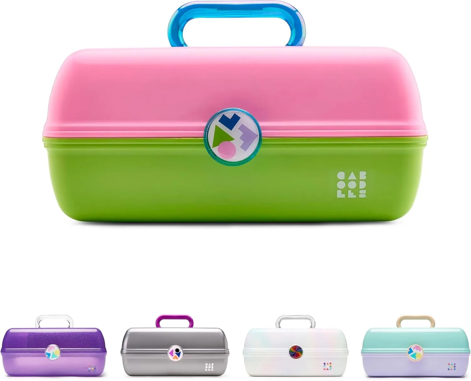 On-The-Go Girl Makeup Box, Hard Plastic Makeup Organizer Box, Built-In Mirror, Secure Latch for Safe Travel, Spacious Storage for Large Items