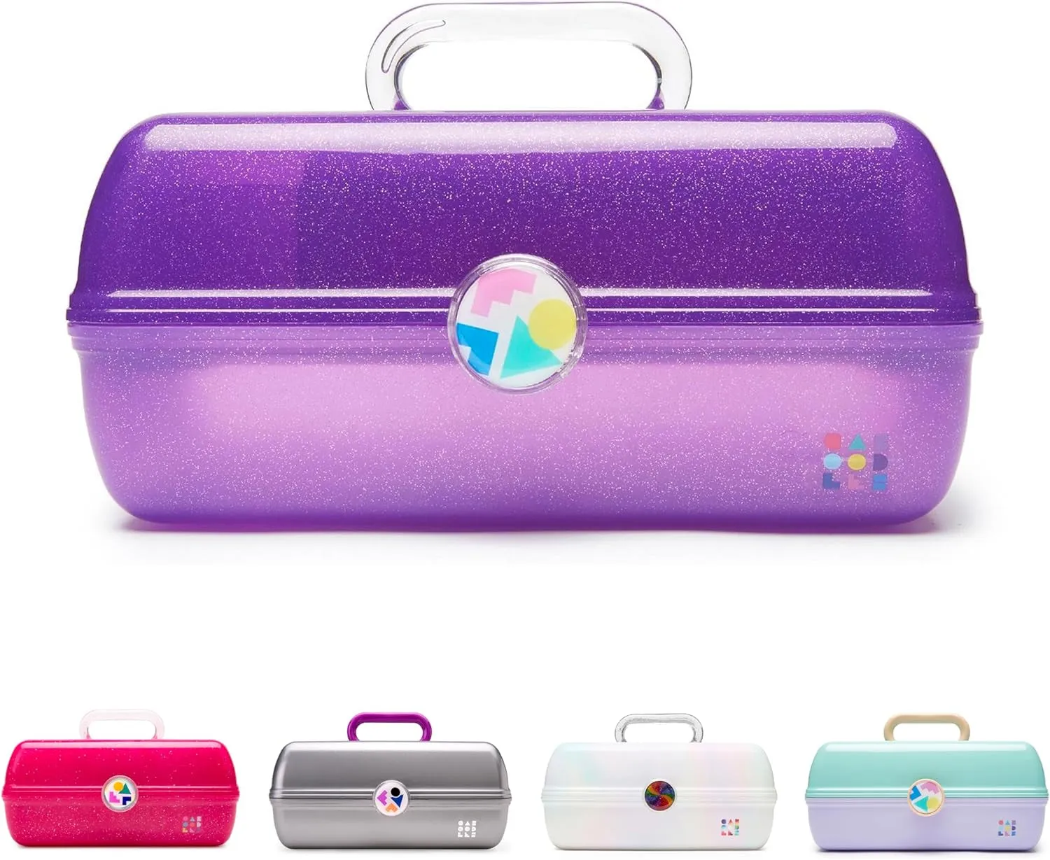 On-The-Go Girl Makeup Box, Hard Plastic Makeup Organizer Box, Built-In Mirror, Secure Latch for Safe Travel, Spacious Storage for Large Items