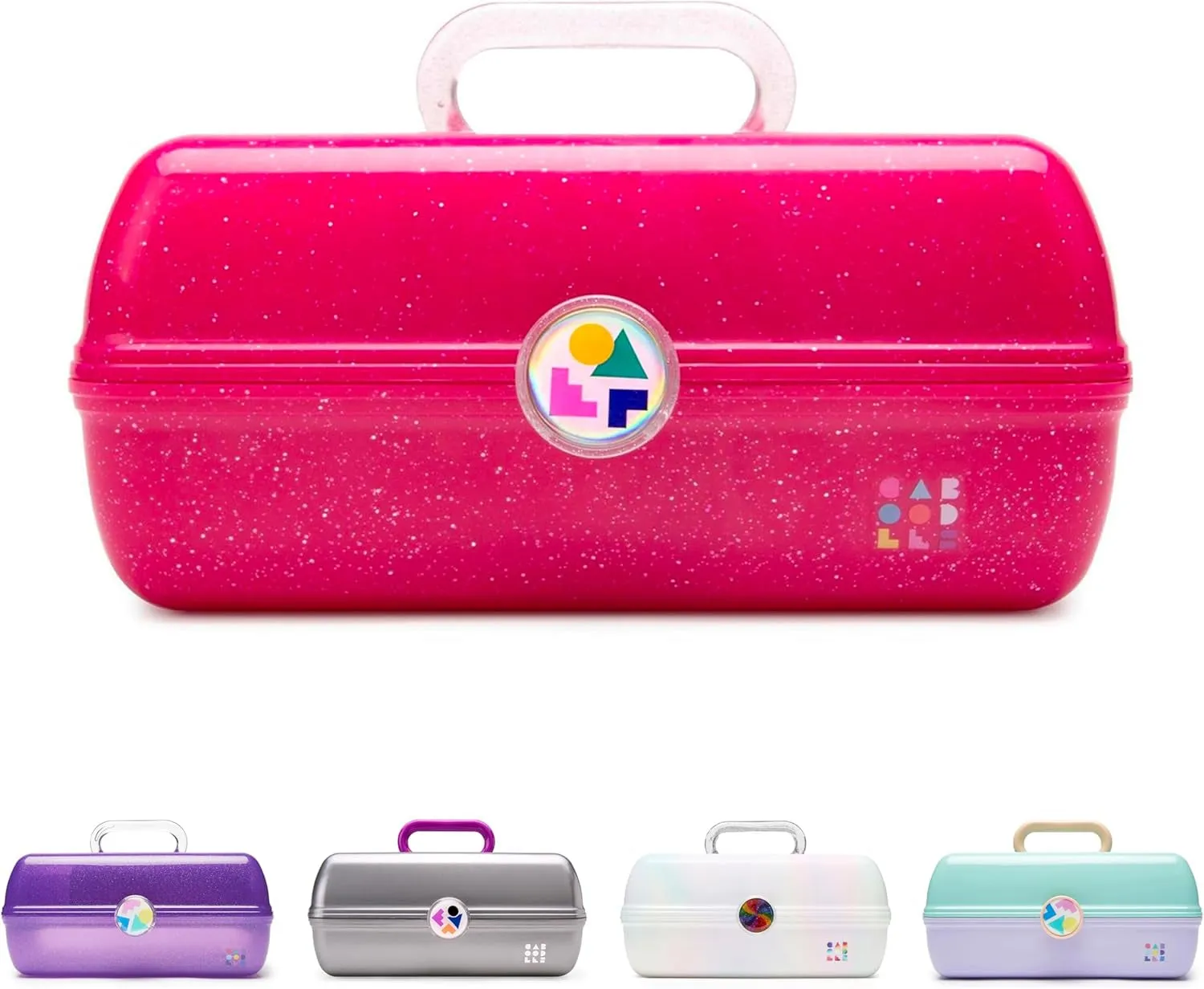 On-The-Go Girl Makeup Box, Hard Plastic Makeup Organizer Box, Built-In Mirror, Secure Latch for Safe Travel, Spacious Storage for Large Items