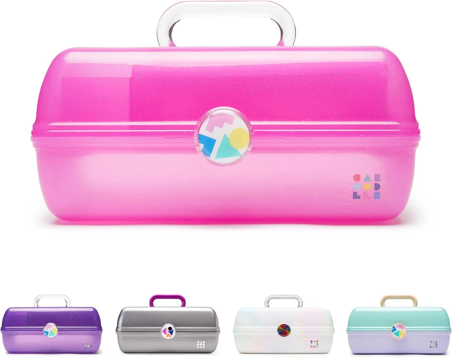 On-The-Go Girl Makeup Box, Hard Plastic Makeup Organizer Box, Built-In Mirror, Secure Latch for Safe Travel, Spacious Storage for Large Items