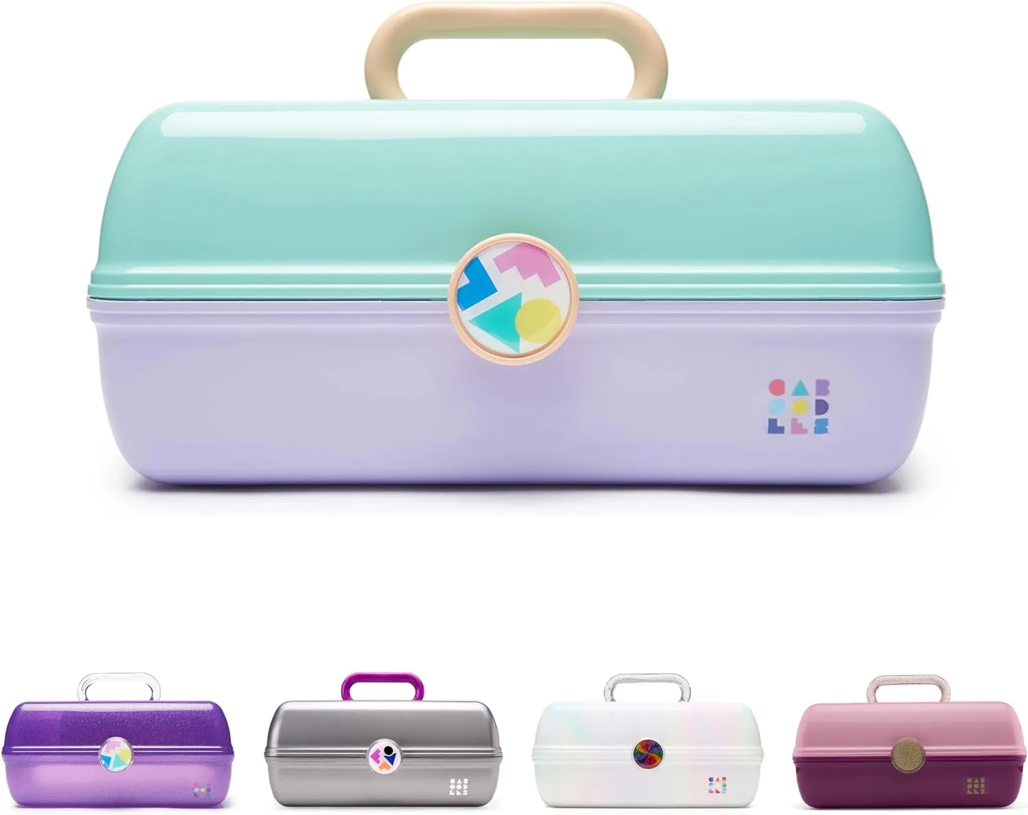 On-The-Go Girl Makeup Box, Hard Plastic Makeup Organizer Box, Built-In Mirror, Secure Latch for Safe Travel, Spacious Storage for Large Items