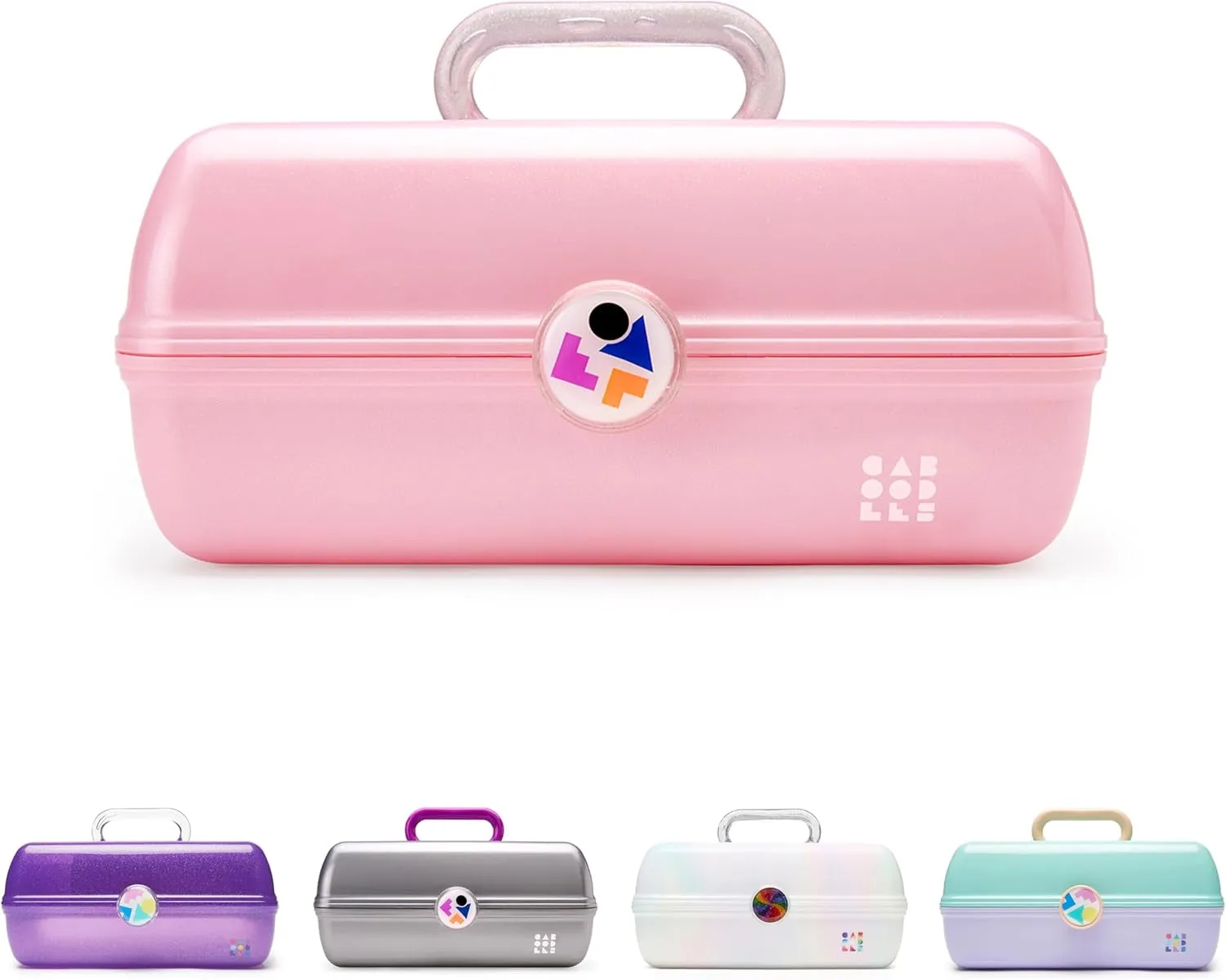On-The-Go Girl Makeup Box, Hard Plastic Makeup Organizer Box, Built-In Mirror, Secure Latch for Safe Travel, Spacious Storage for Large Items