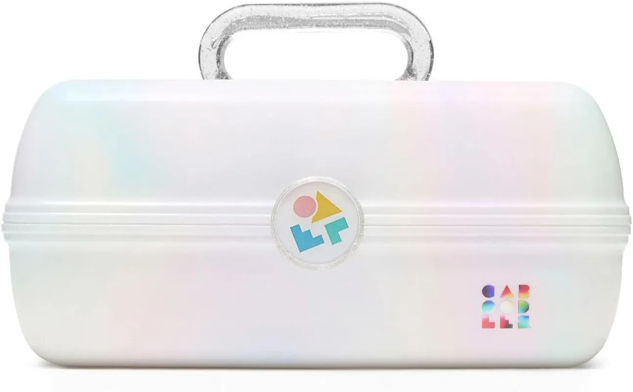 On-The-Go Girl Makeup Box, Hard Plastic Makeup Organizer Box, Built-In Mirror, Secure Latch for Safe Travel, Spacious Storage for Large Items