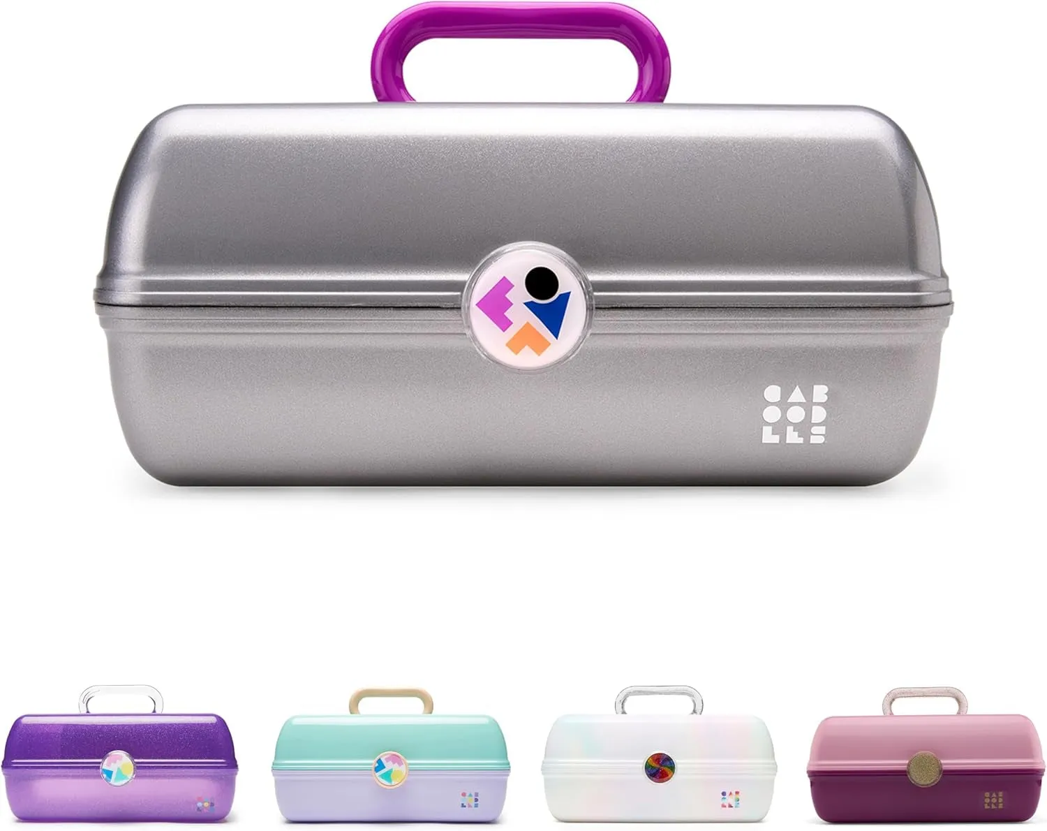 On-The-Go Girl Makeup Box, Hard Plastic Makeup Organizer Box, Built-In Mirror, Secure Latch for Safe Travel, Spacious Storage for Large Items