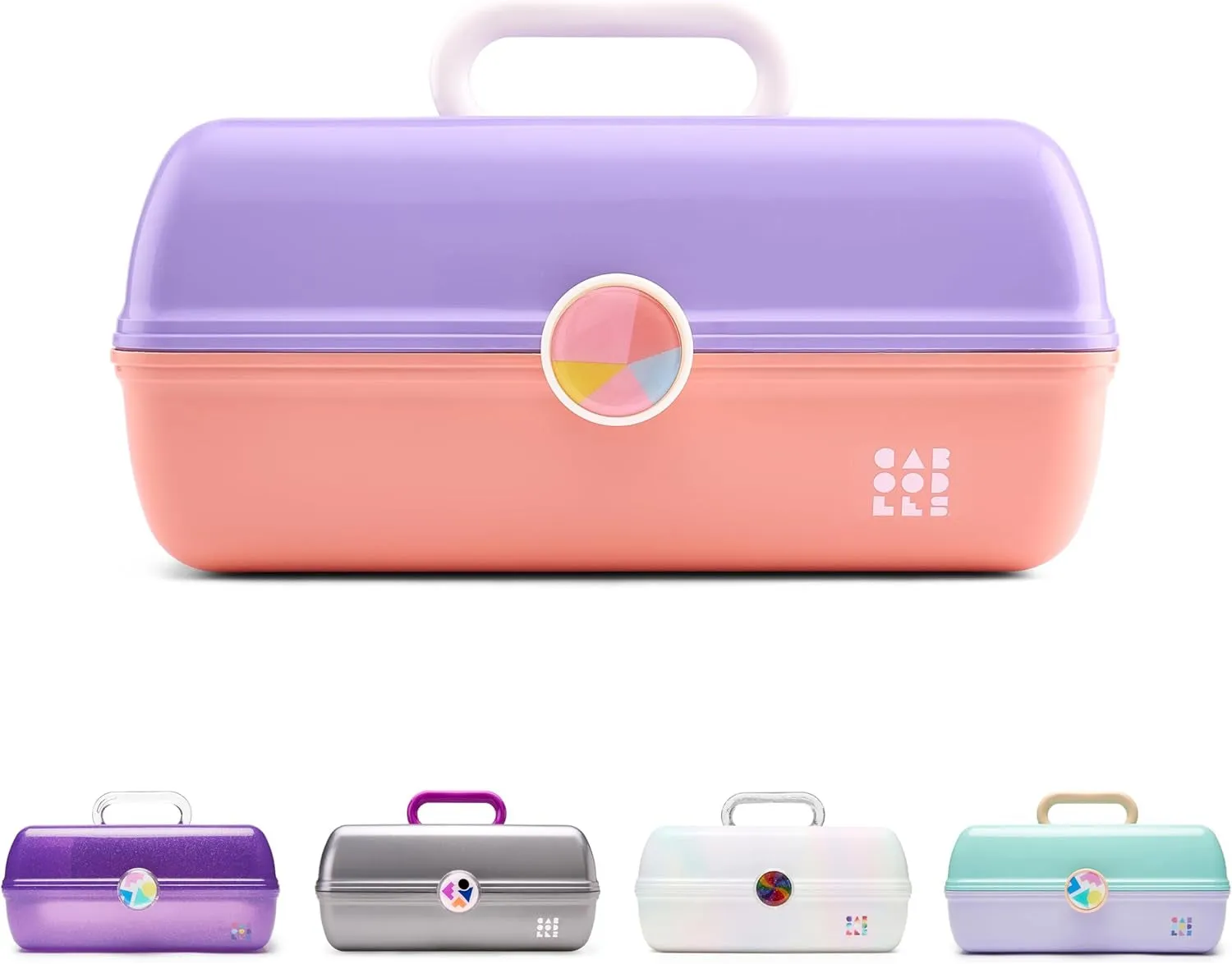 On-The-Go Girl Makeup Box, Hard Plastic Makeup Organizer Box, Built-In Mirror, Secure Latch for Safe Travel, Spacious Storage for Large Items