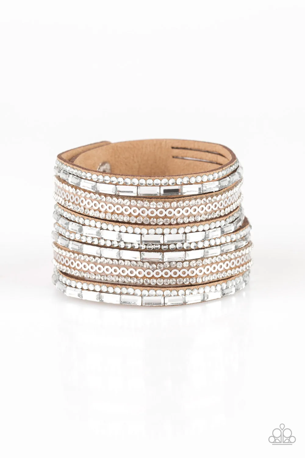 Paparazzi A Wait-and-SEQUIN Attitude Bracelet  Brown