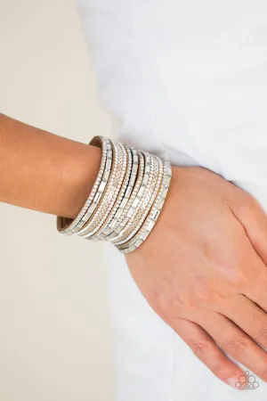 Paparazzi A Wait-and-SEQUIN Attitude Bracelet  Brown