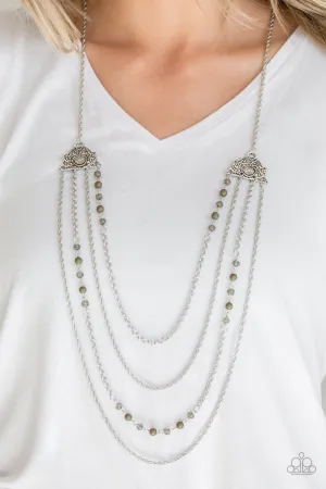 Paparazzi Accessories - Pharaoh Finesse - Green Necklace