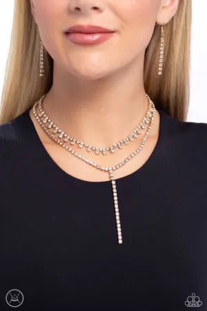 Paparazzi Champagne Night - Gold Necklace