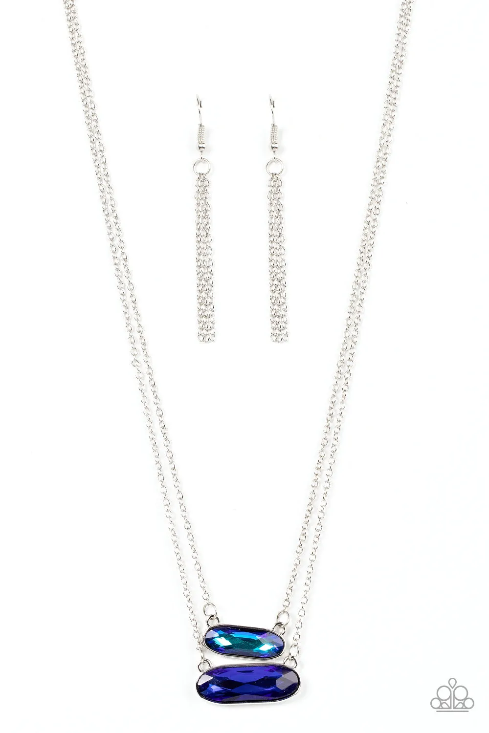 Paparazzi Double Bubble Burst Necklace Blue