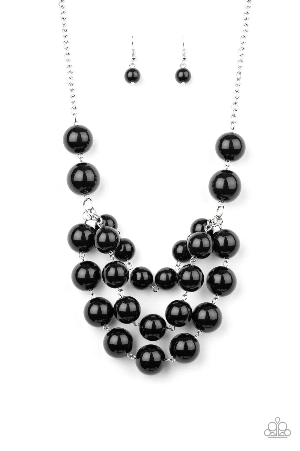 Paparazzi - Miss Pop-YOU-larity - Black Beads Necklace