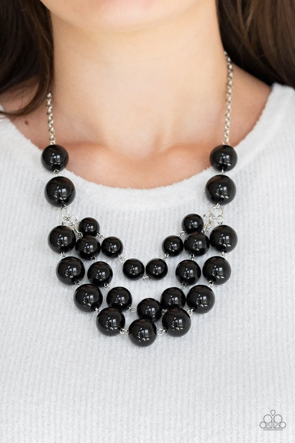 Paparazzi - Miss Pop-YOU-larity - Black Beads Necklace