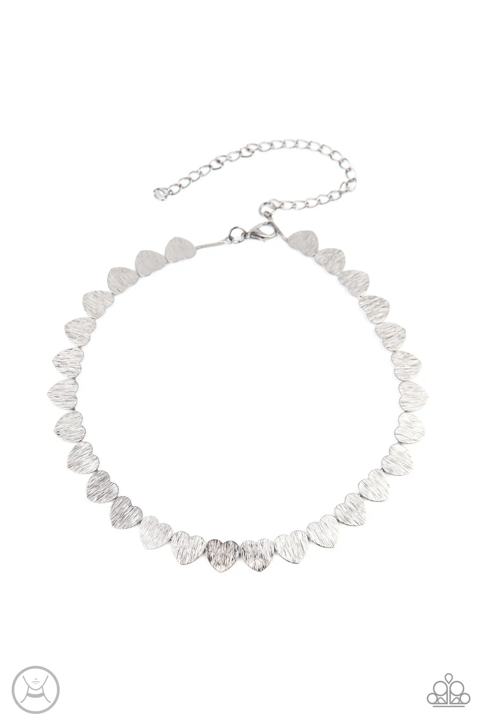 Paparazzi Playing HEART To Get Necklace Silver (choker)