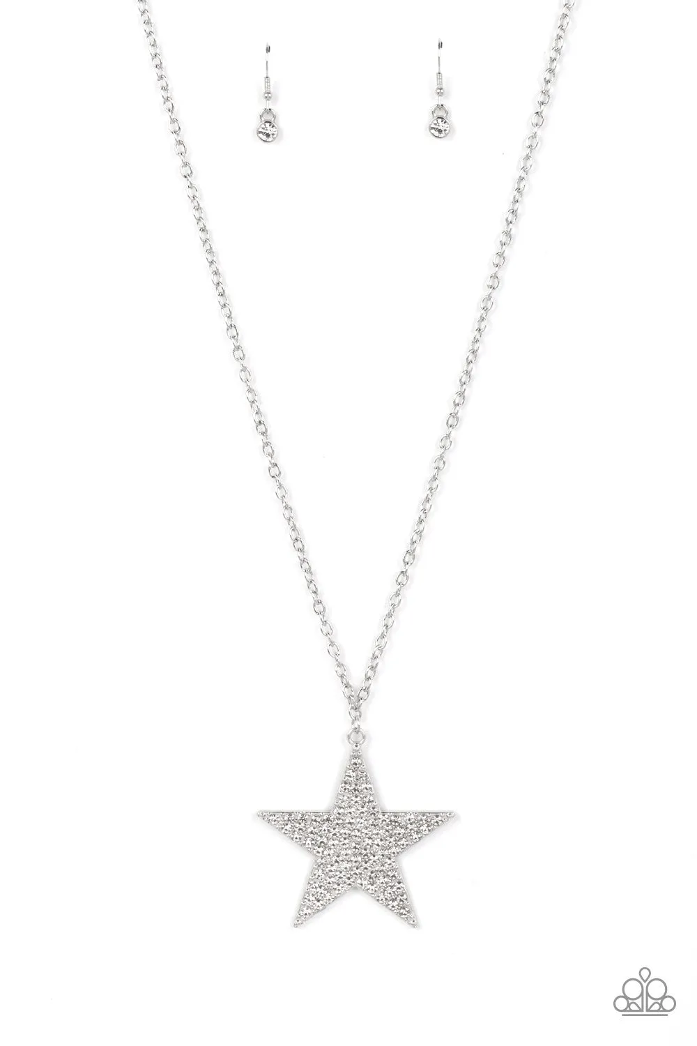 Paparazzi Rock Star Sparkle - White Necklace