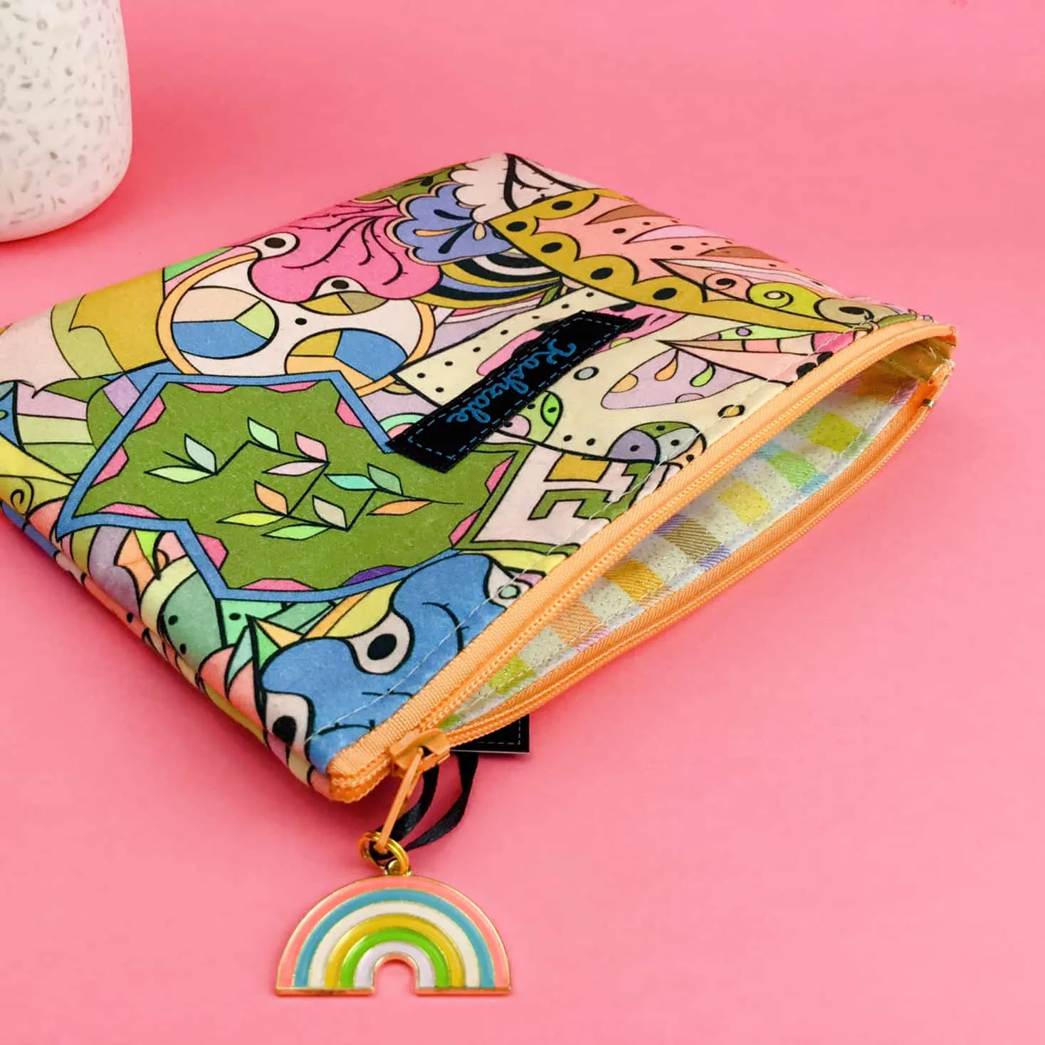 Pastel Abstract Small Clutch, Small makeup bag.