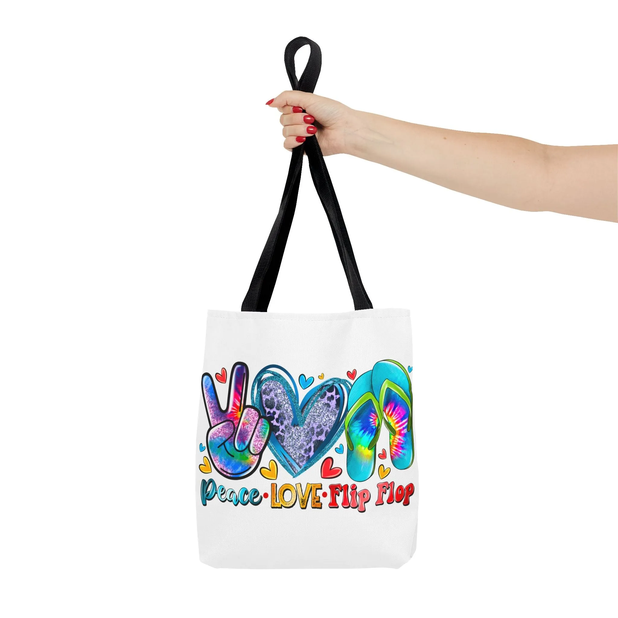 Peace Love Flip Flop Tote Bag