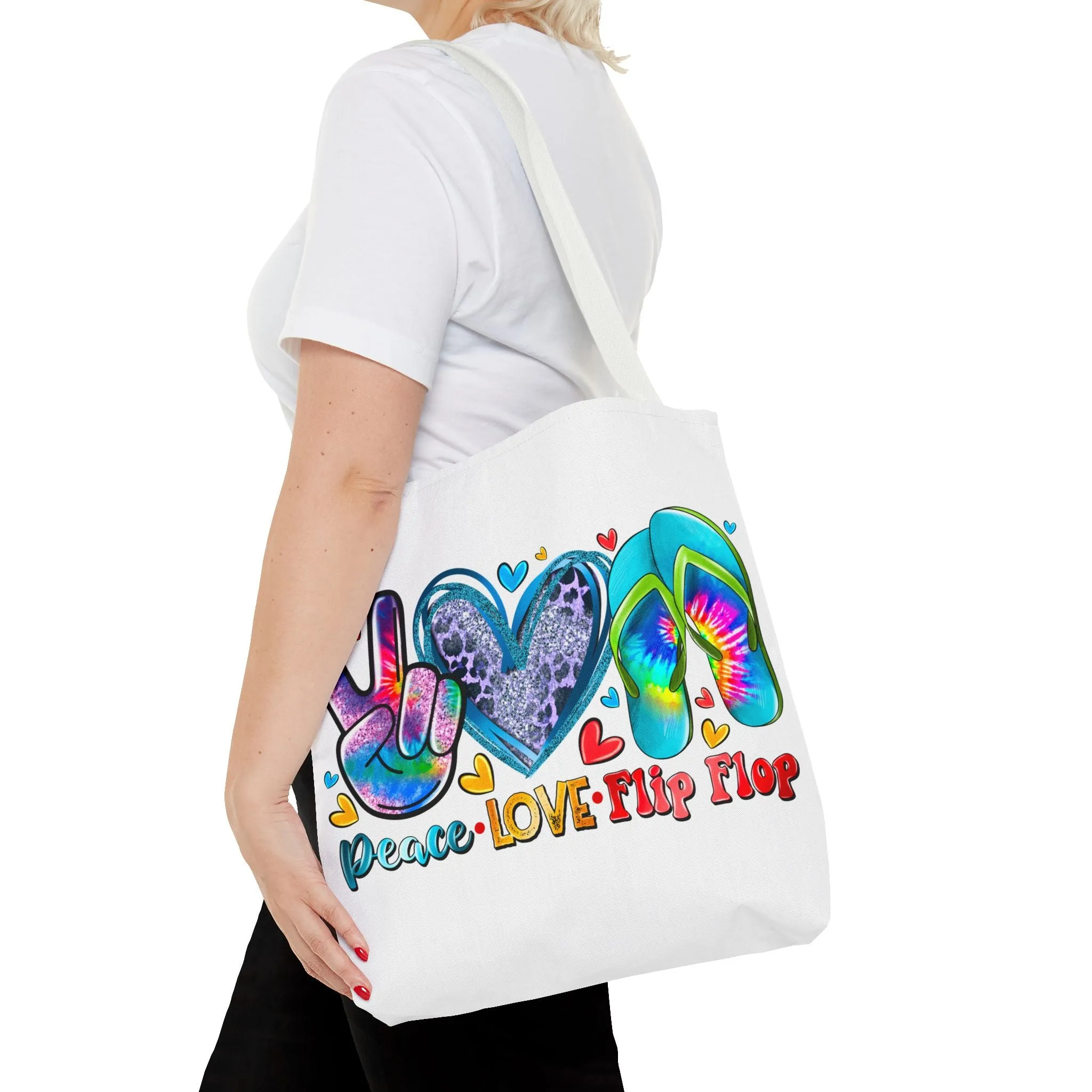 Peace Love Flip Flop Tote Bag