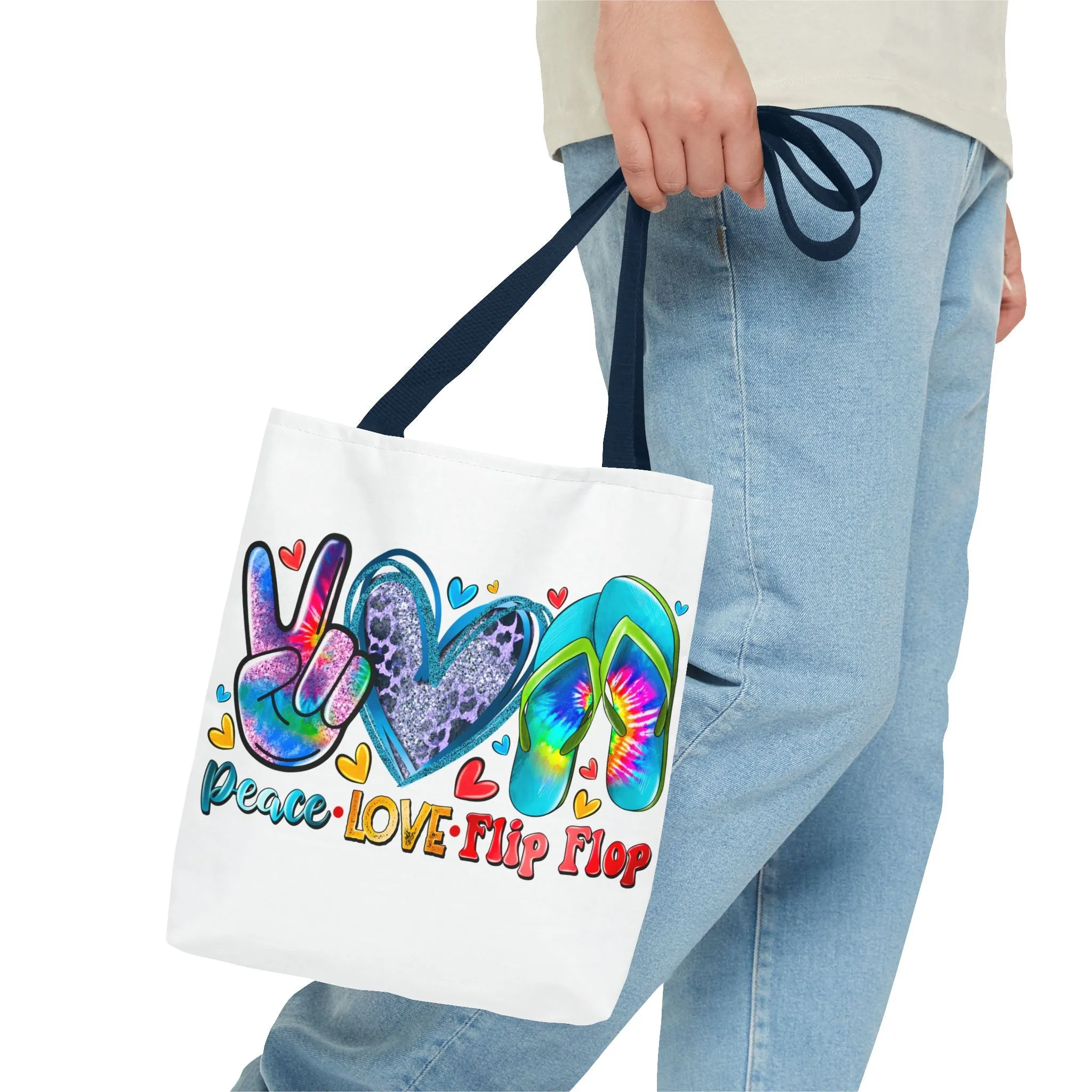 Peace Love Flip Flop Tote Bag