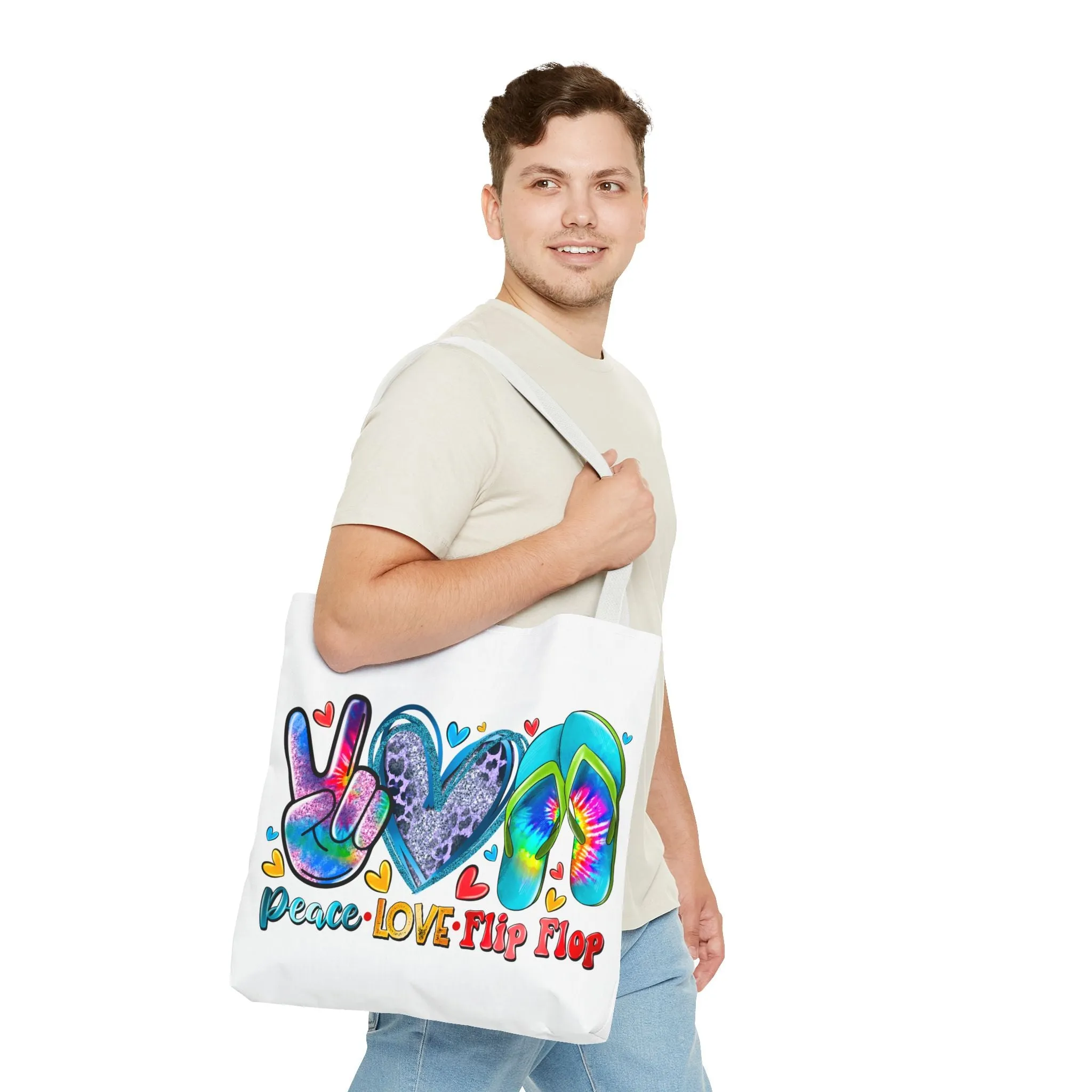 Peace Love Flip Flop Tote Bag