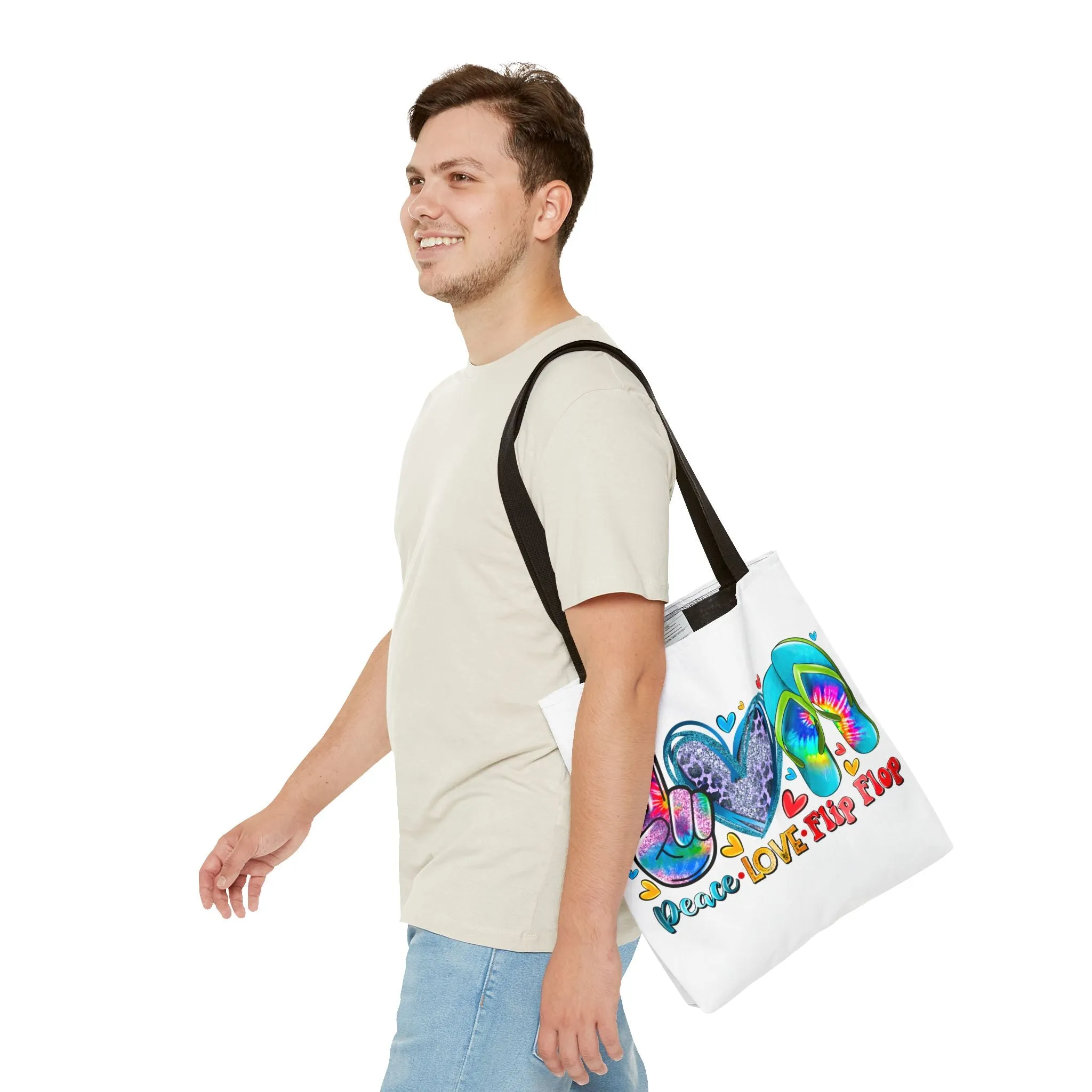 Peace Love Flip Flop Tote Bag