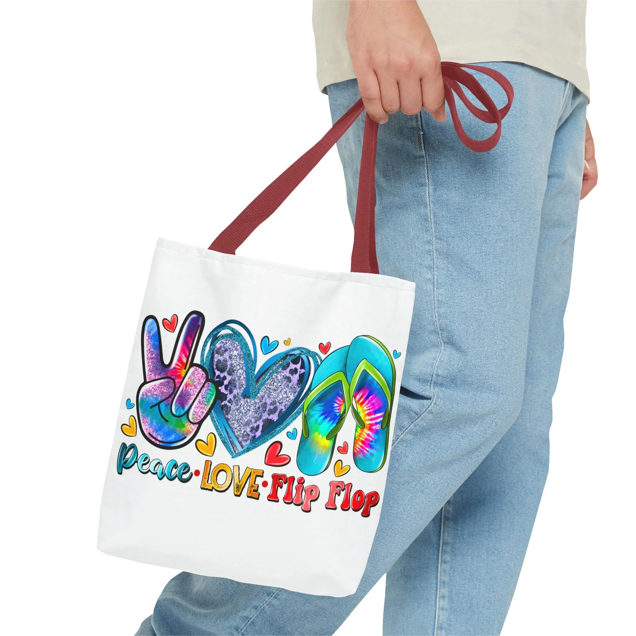 Peace Love Flip Flop Tote Bag