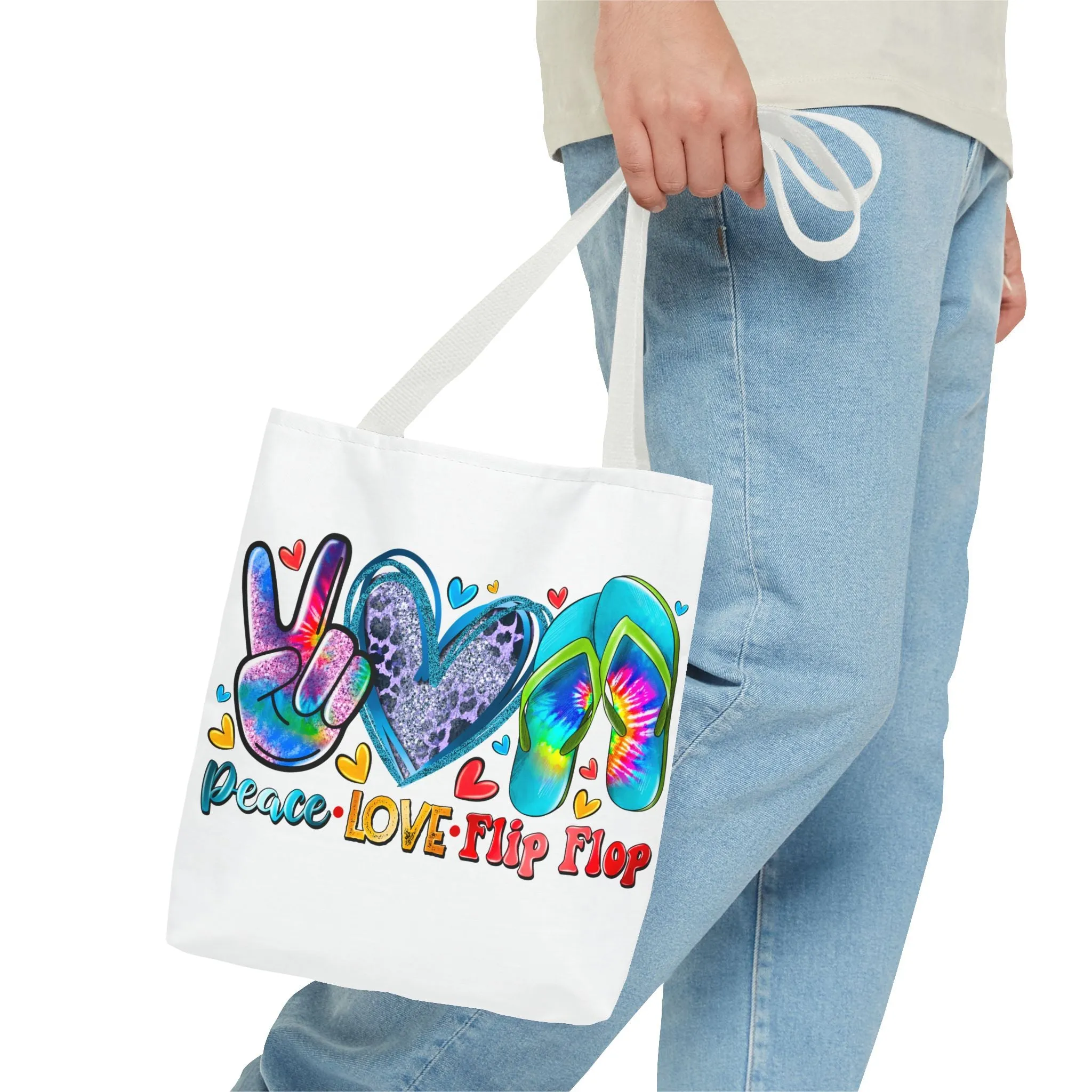 Peace Love Flip Flop Tote Bag