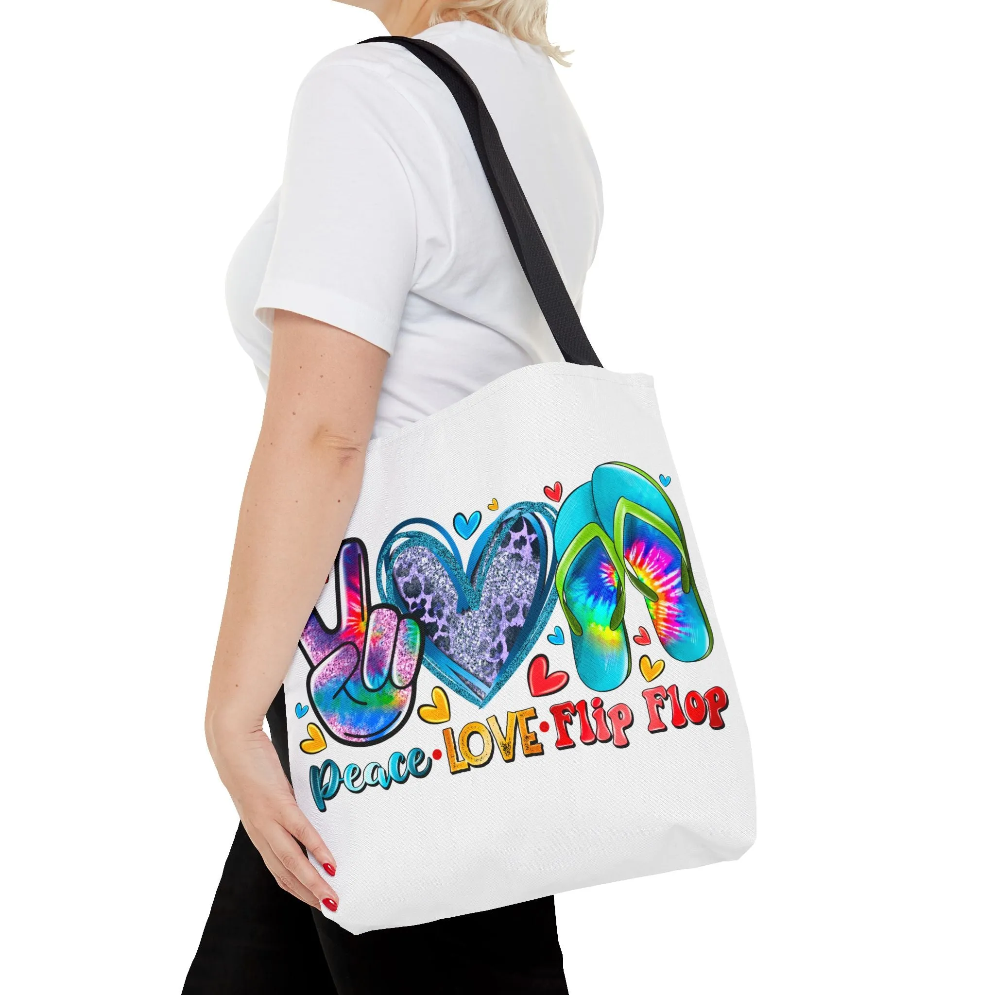 Peace Love Flip Flop Tote Bag