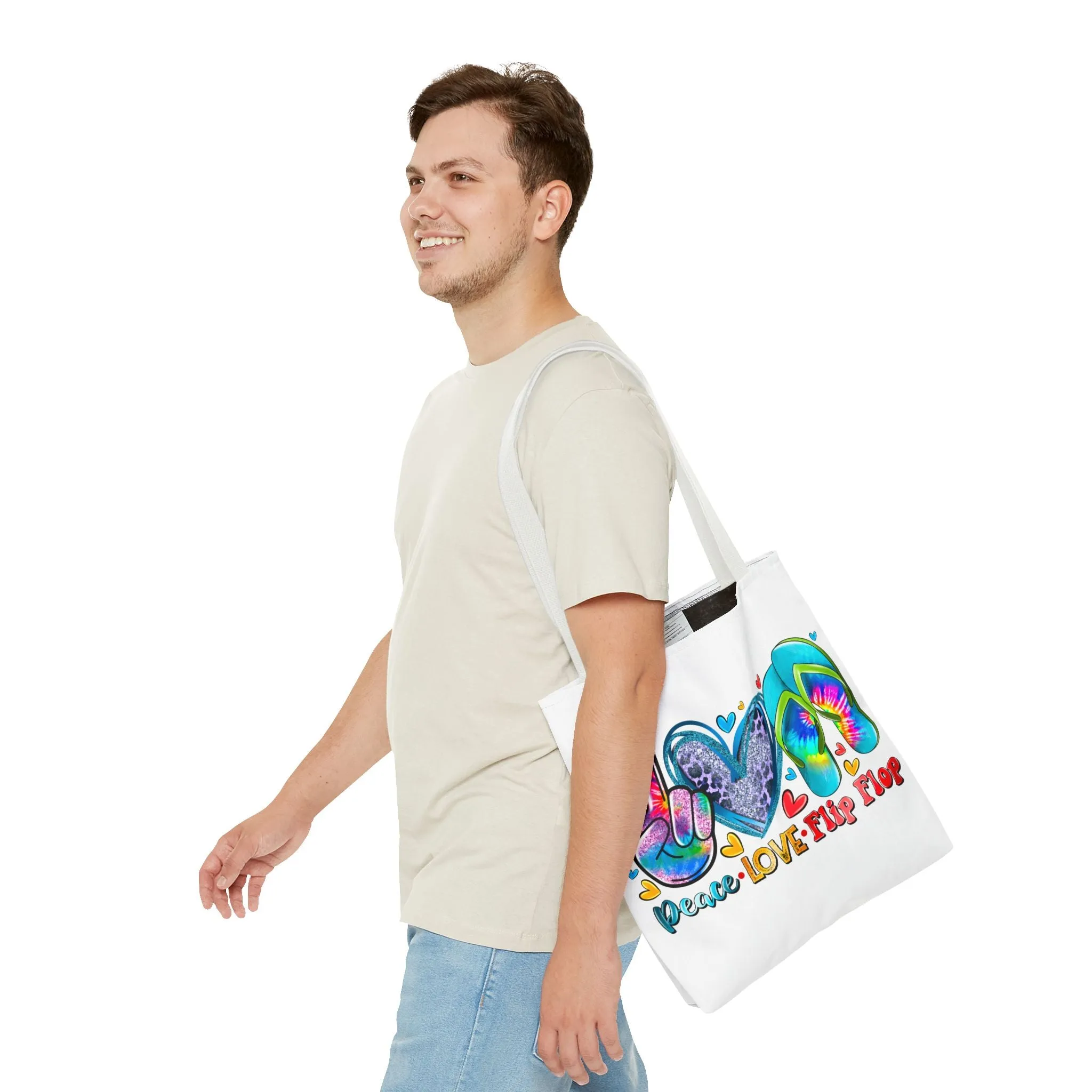 Peace Love Flip Flop Tote Bag