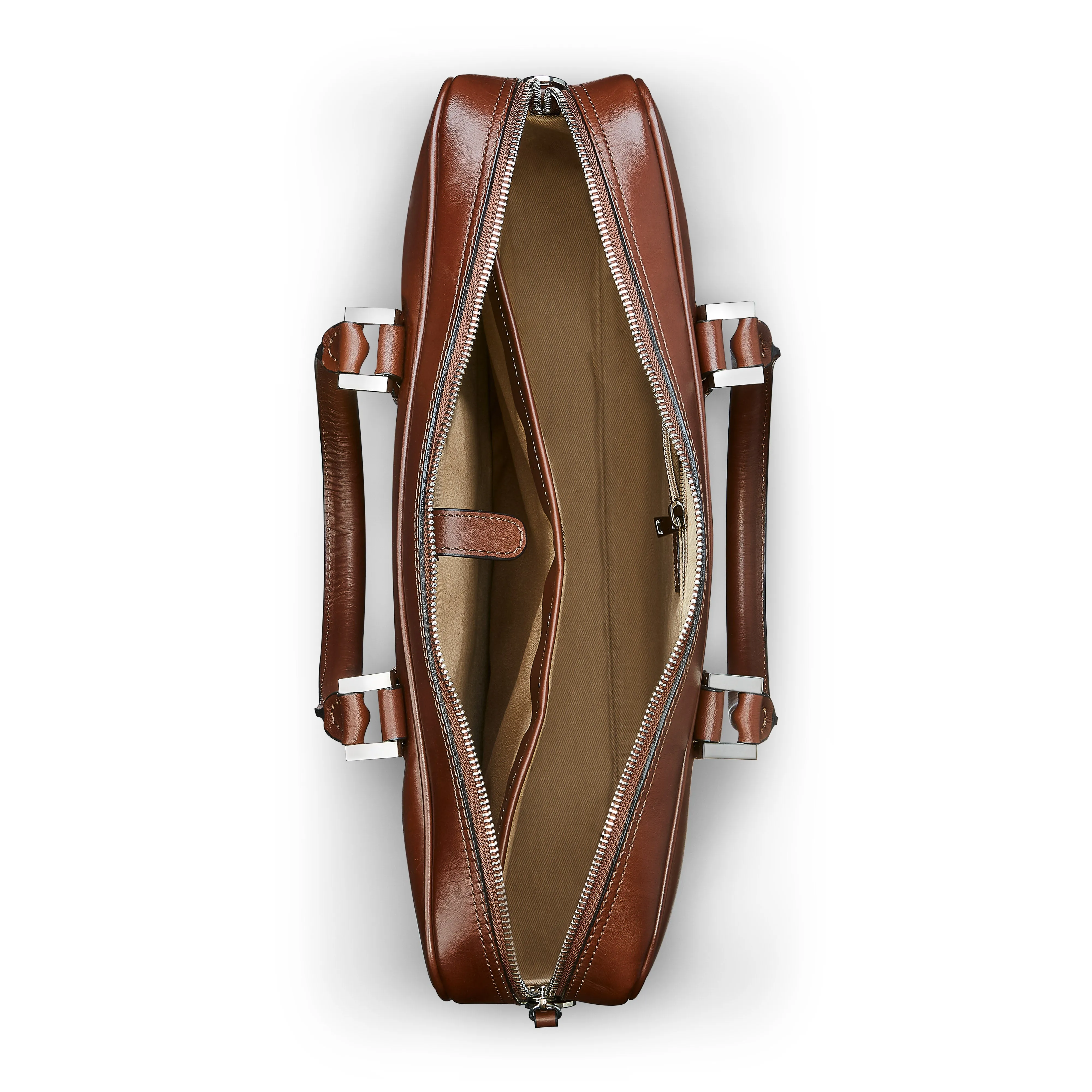 Porte-document en cuir cognac