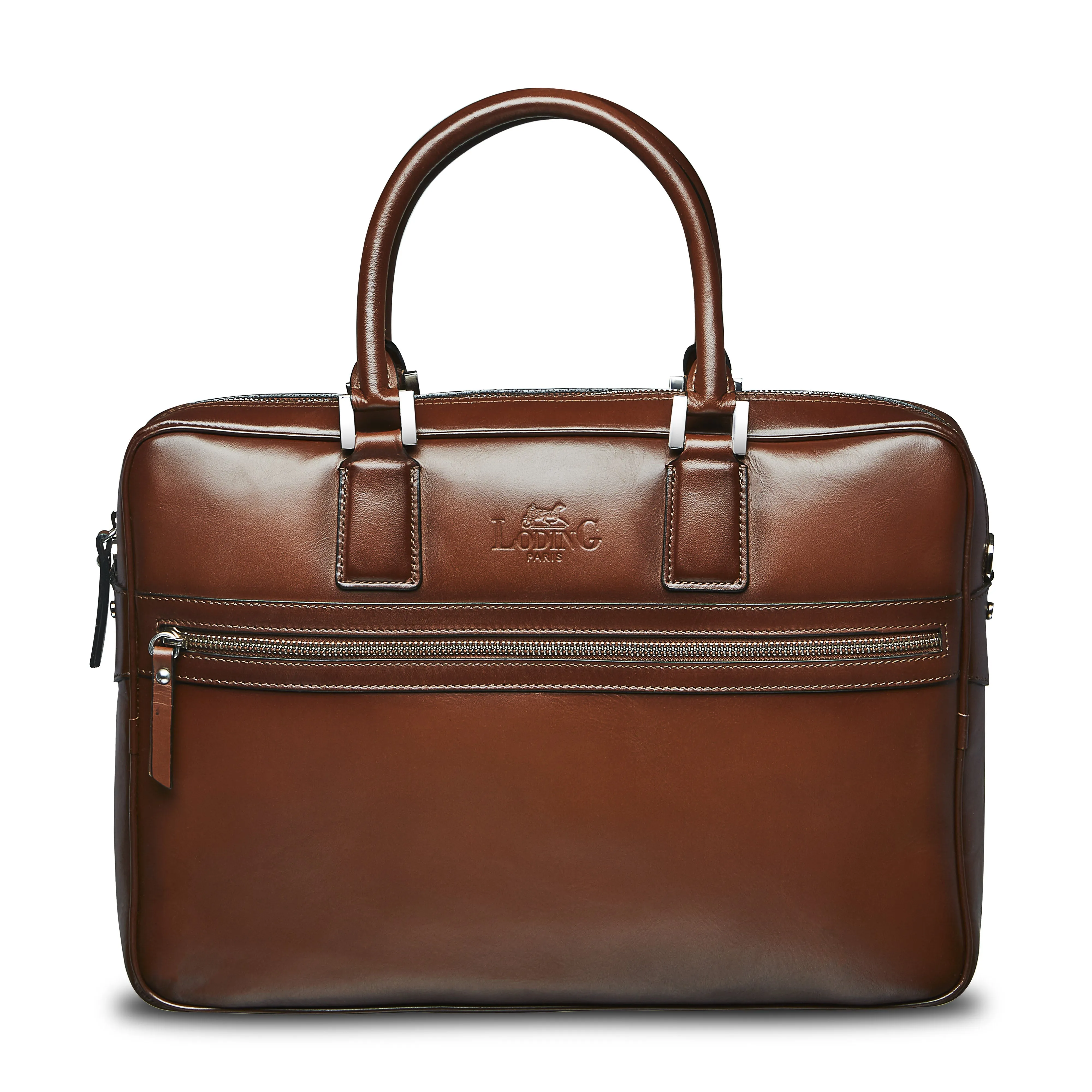 Porte-document en cuir cognac