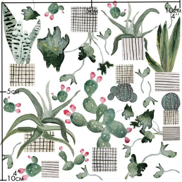 Porzellan Sticker «Colourful Cactus» von Nuukk