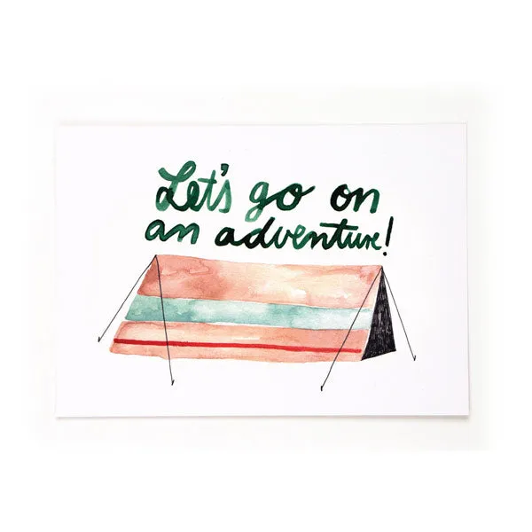 Postkarte Let's go on a adventure von Gretas Schwester
