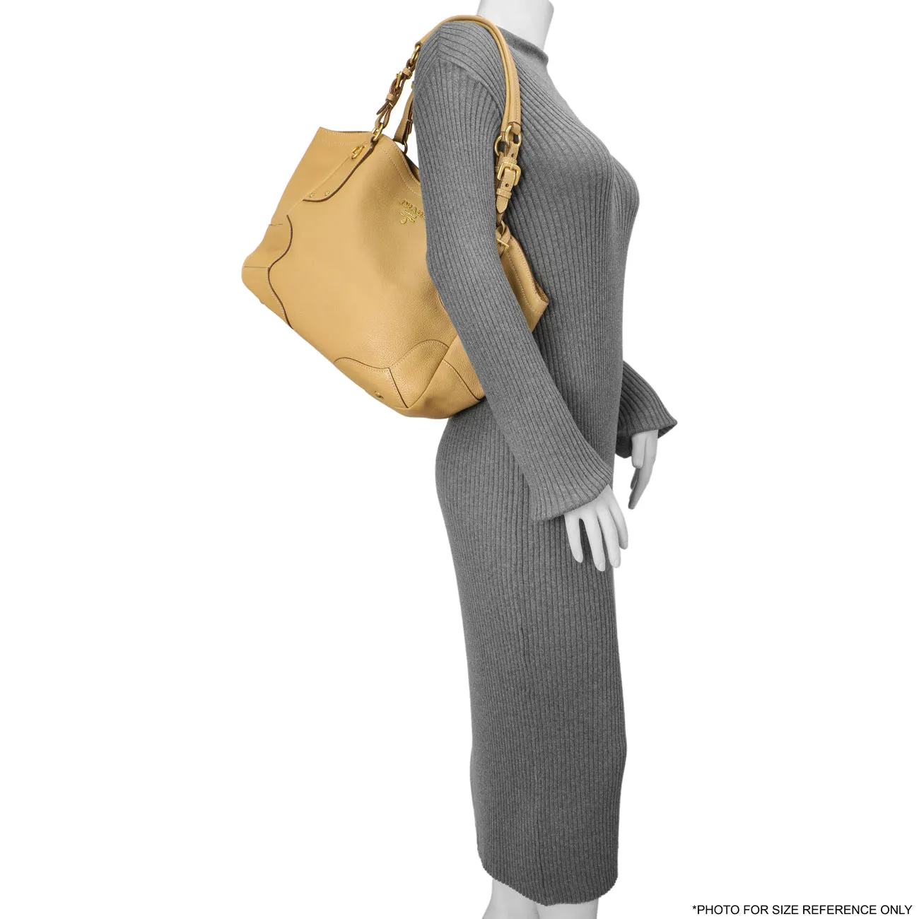 Prada Beige Vitello Daino Shoulder Bag