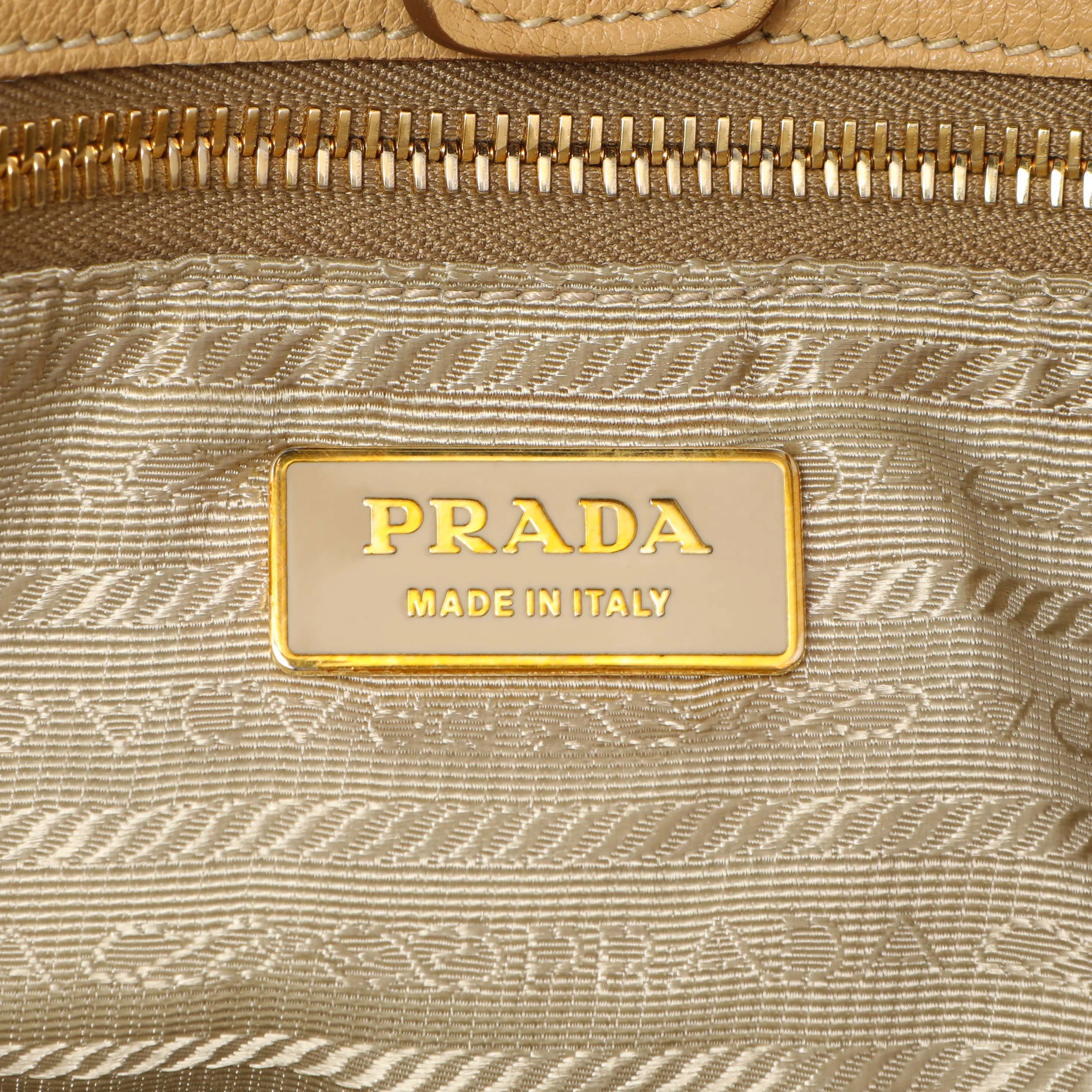 Prada Beige Vitello Daino Shoulder Bag