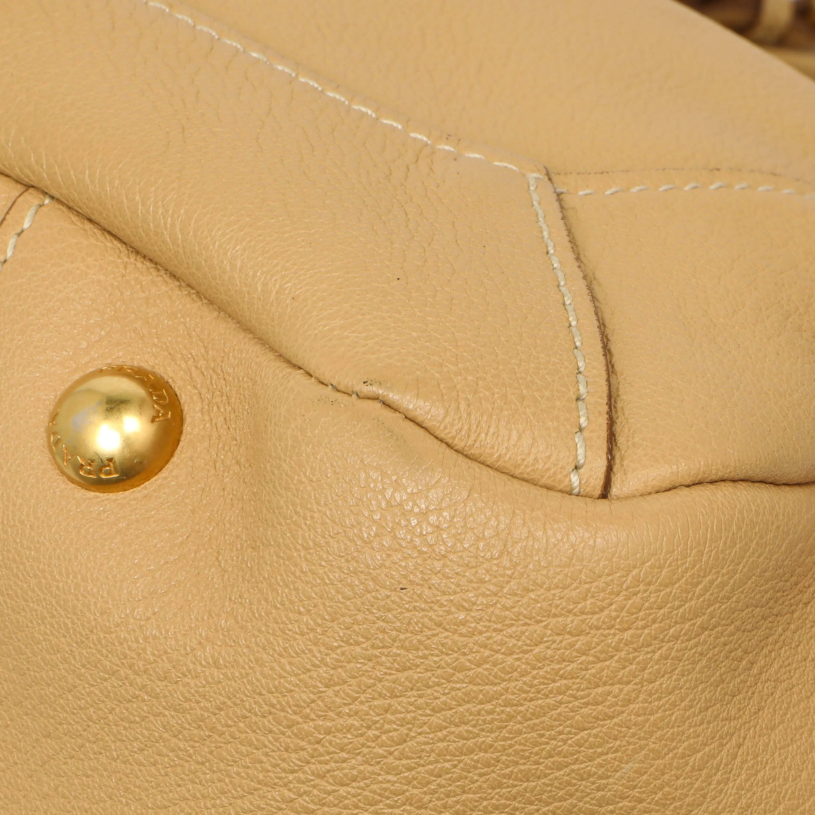 Prada Beige Vitello Daino Shoulder Bag
