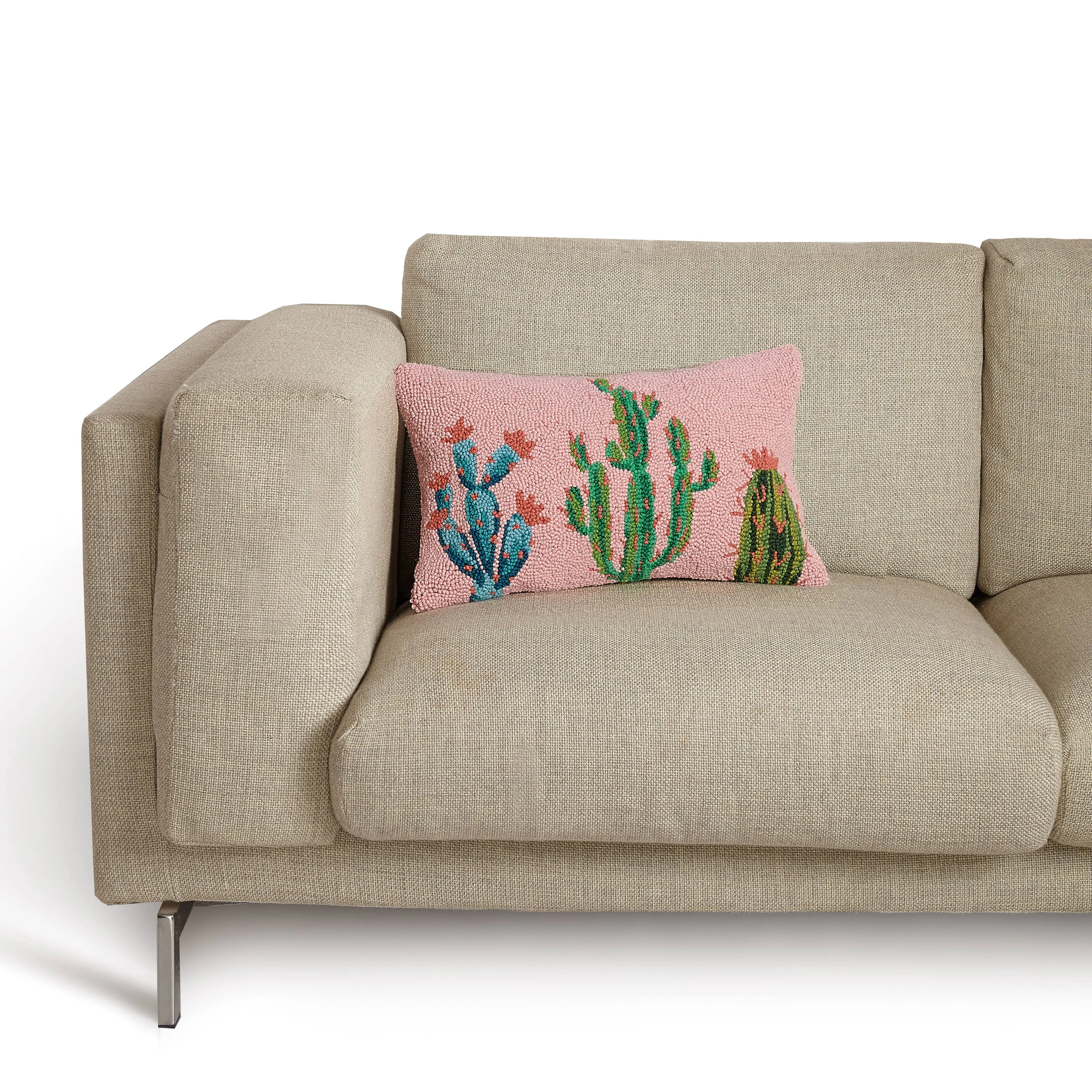 Pretty Cactus Hook Pillow Peking Handicraft