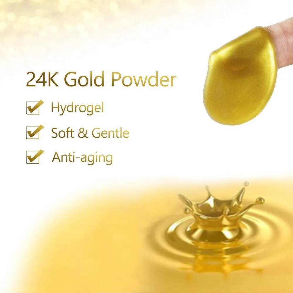 Professional 24k Gold Collagen Gel Under Eye Mask - Cooling Collagen Eye Pads for Puffy Eye, Dark Circles, Wrinkles, Eye Bags and Anti-Aging / Case of 20 Pairs
