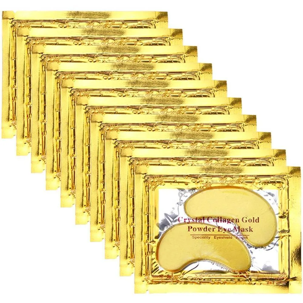 Professional 24k Gold Collagen Gel Under Eye Mask - Cooling Collagen Eye Pads for Puffy Eye, Dark Circles, Wrinkles, Eye Bags and Anti-Aging / Case of 20 Pairs