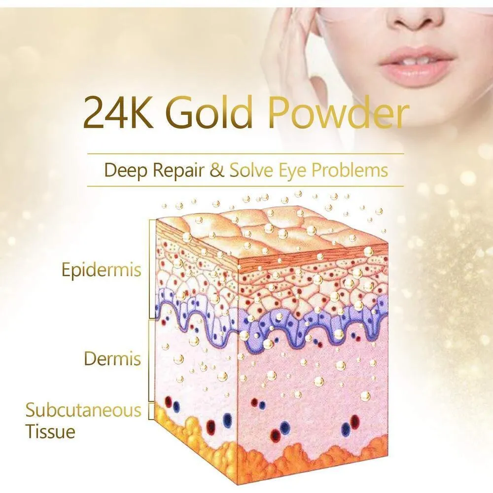 Professional 24k Gold Collagen Gel Under Eye Mask - Cooling Collagen Eye Pads for Puffy Eye, Dark Circles, Wrinkles, Eye Bags and Anti-Aging / Case of 20 Pairs