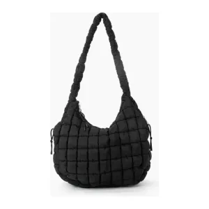 Puffer Hobo Tote- Black