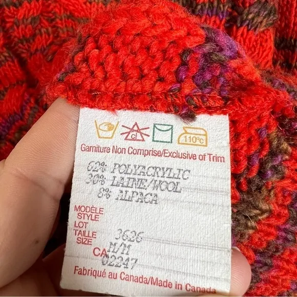 Putorti Cable Knit Turtleneck Marled Multicolor Wool and Alpaca Sweater Medium