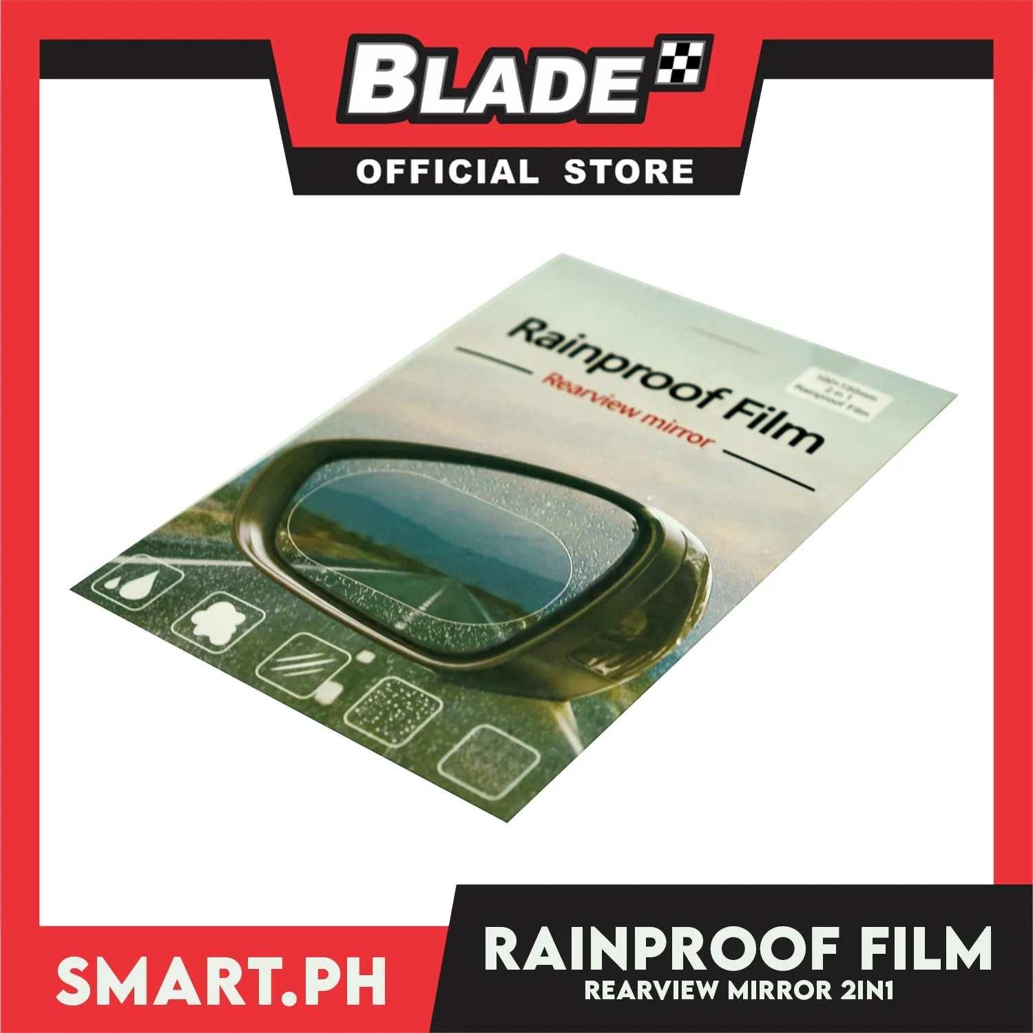 Rainproof Film Rearview Mirror 100x150mm (Set of 2) -Side Mirror, Waterproof Membrane