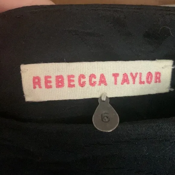 Rebecca Taylor black pleated beaded trim mini skirt