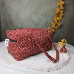 Rectangle Travel Bag Rust Ajarkh Print