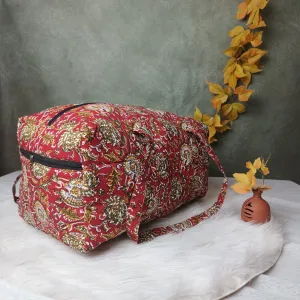Rectangle Travel Bag Rust Kalamkari
