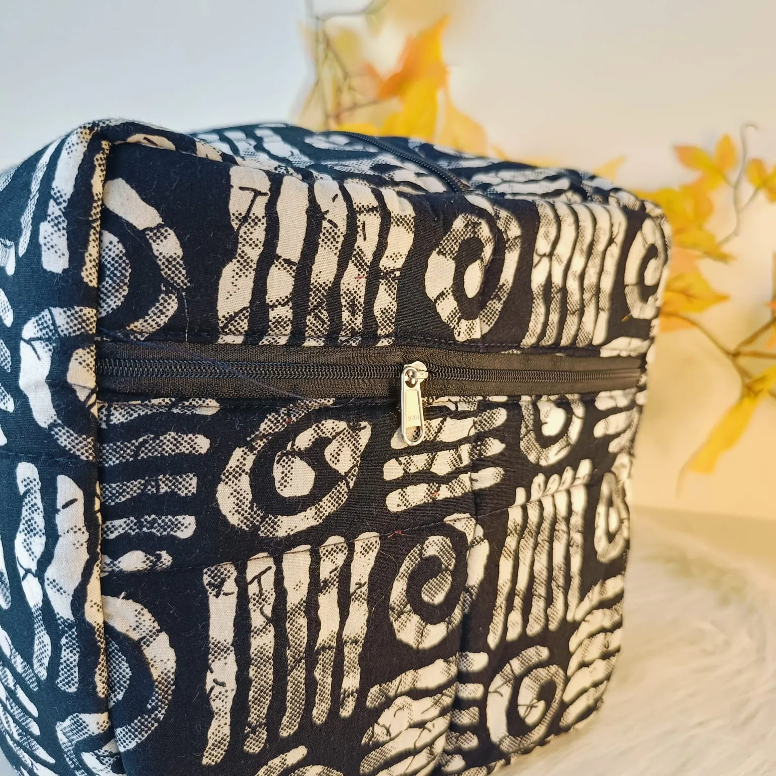 Rectangle Travel Bag Rust Kalamkari