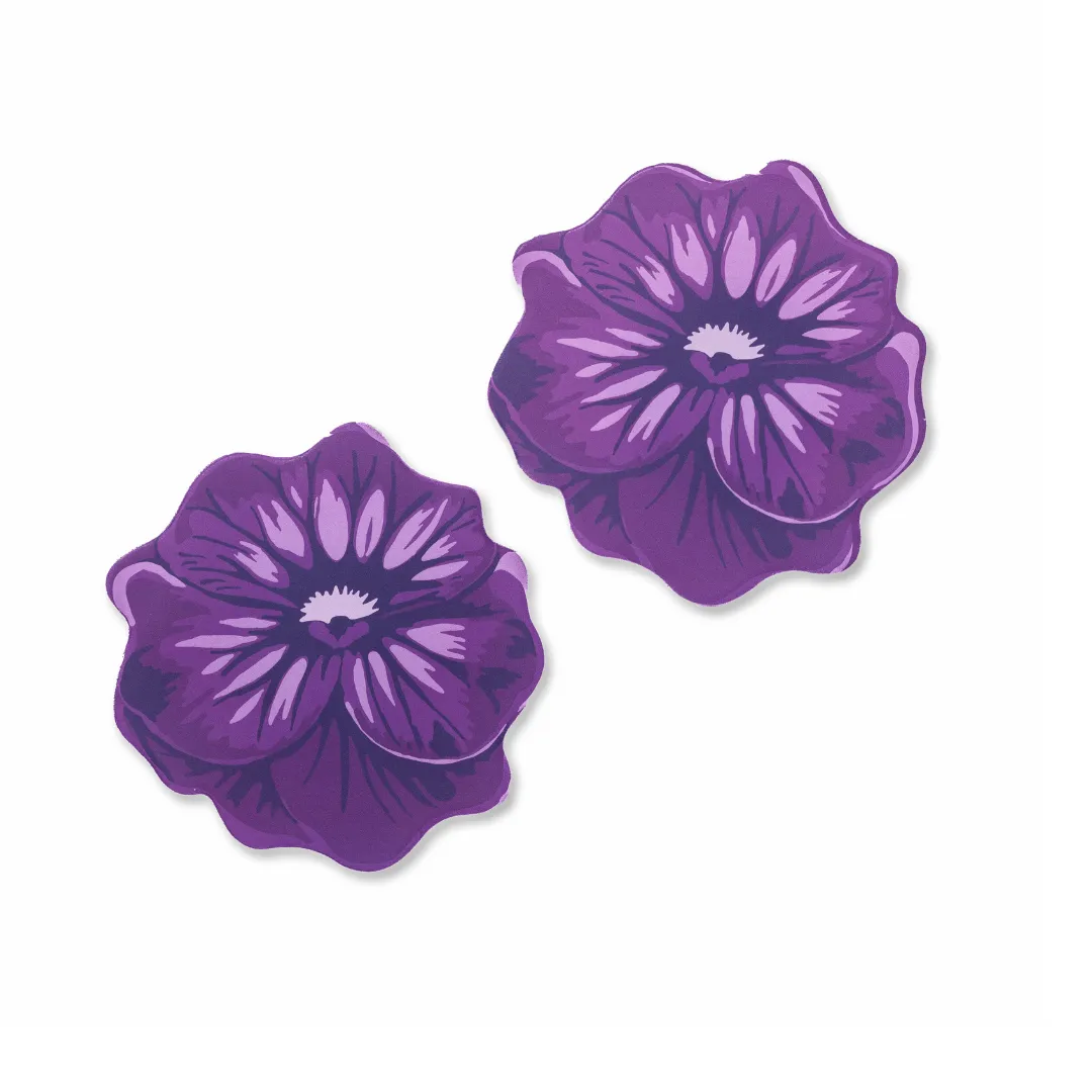 Reusable Nipple Covers - Purple Pansy