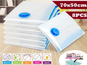 Reusable Vacuum Seal Travel Bag 50 x 70cm* 1pcs,4pcs,8pcs