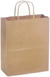RiteEarth - 8" X 4.5" X 8" Paper Kraft Twist Handle Bag, 250/CS - PT08408KP